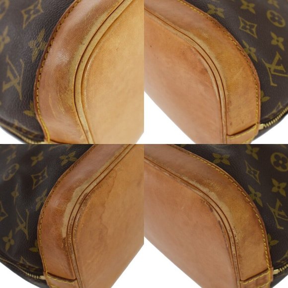 Authentic LOUIS VUITTON LV Logo Alma Hand Bag Monogram Leather Brown France - Picture 16 of 16